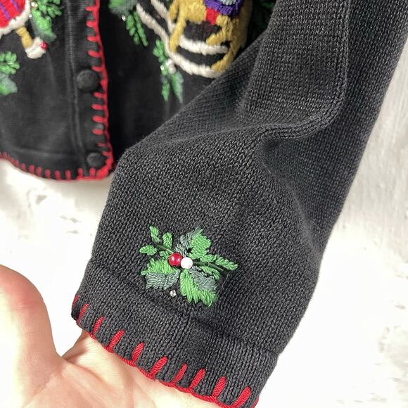 Not So Ugly Christmas Sweater BP Design Knit VTG Ornaments Holly Doll Rocking 🎠 - Picture 10 of 12